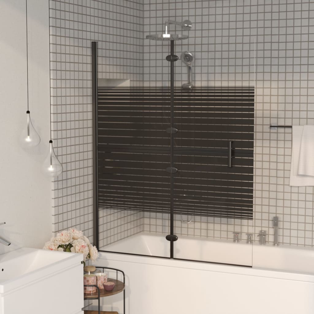 vidaXL Skladací sprchový kút ESG 100x140 cm čierny