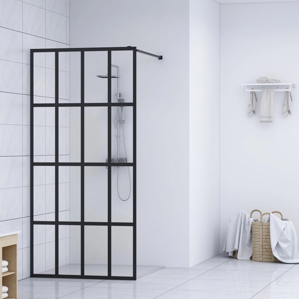 vidaXL Sprchová zástena walk-in, priehľadné tvrdené sklo 100x195 cm