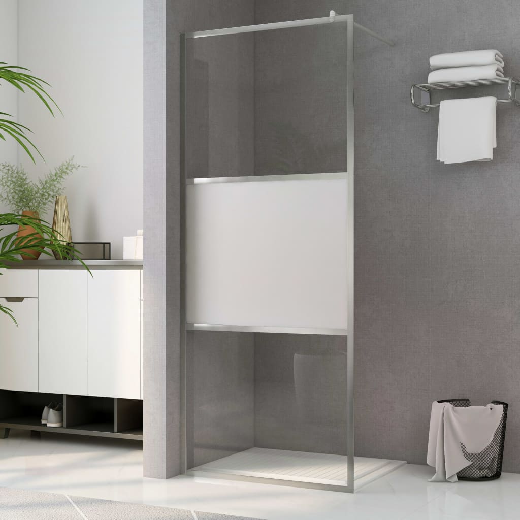vidaXL Sprchová zástena z polopriehľadného ESG skla 80x195 cm