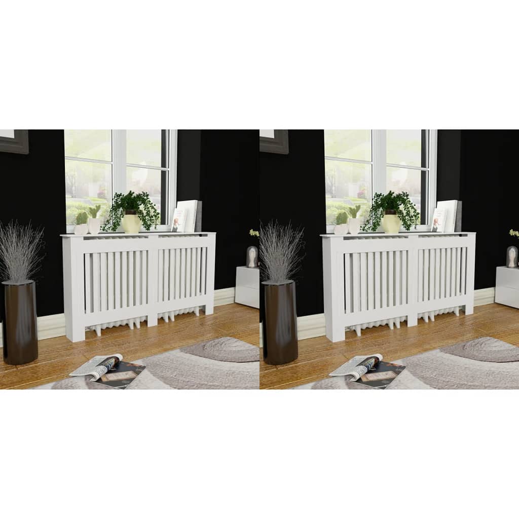 vidaXL Kryt na radiátor 2 ks MDF biely 152 cm