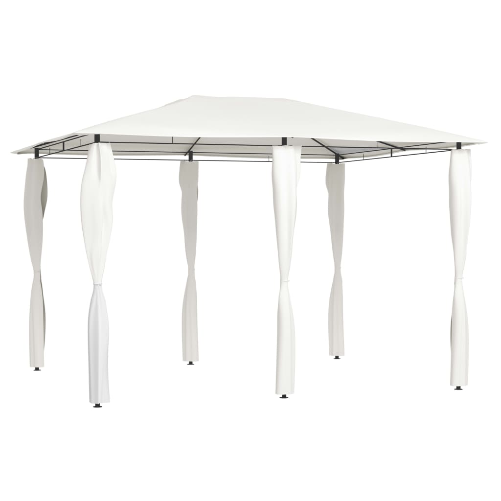 vidaXL Altánok s poťahmi na stĺpiky 3x4x2,6 m, krémový 160 g/m²