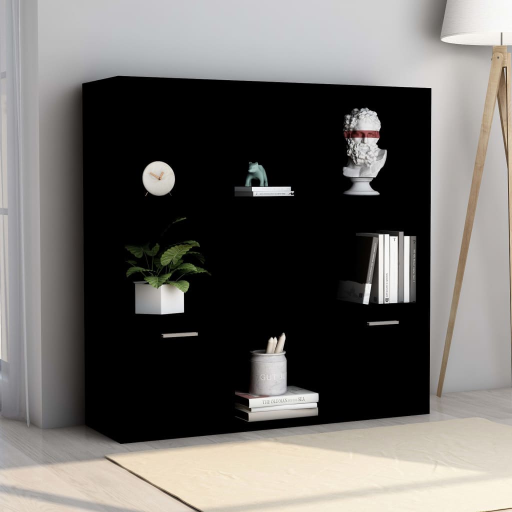 vidaXL Knižnica, čierna 98x30x98 cm, kompozitné drevo
