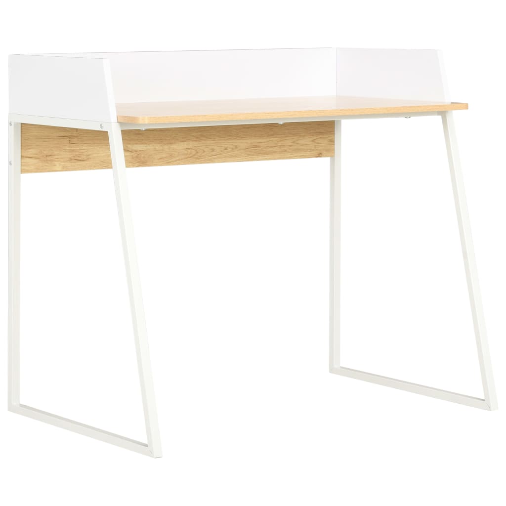 vidaXL Stôl biely a dubový 90x60x88 cm