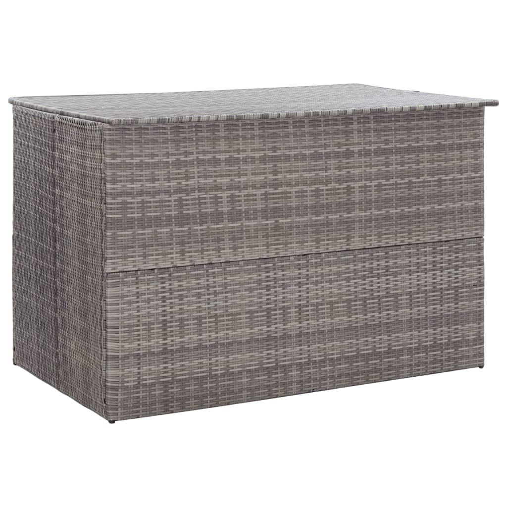 vidaXL Záhradný úložný box sivý 150x100x100 cm polyratanový
