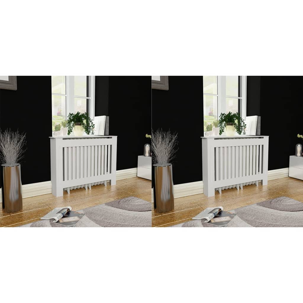 vidaXL Kryt na radiátor 2 ks MDF biely 112 cm