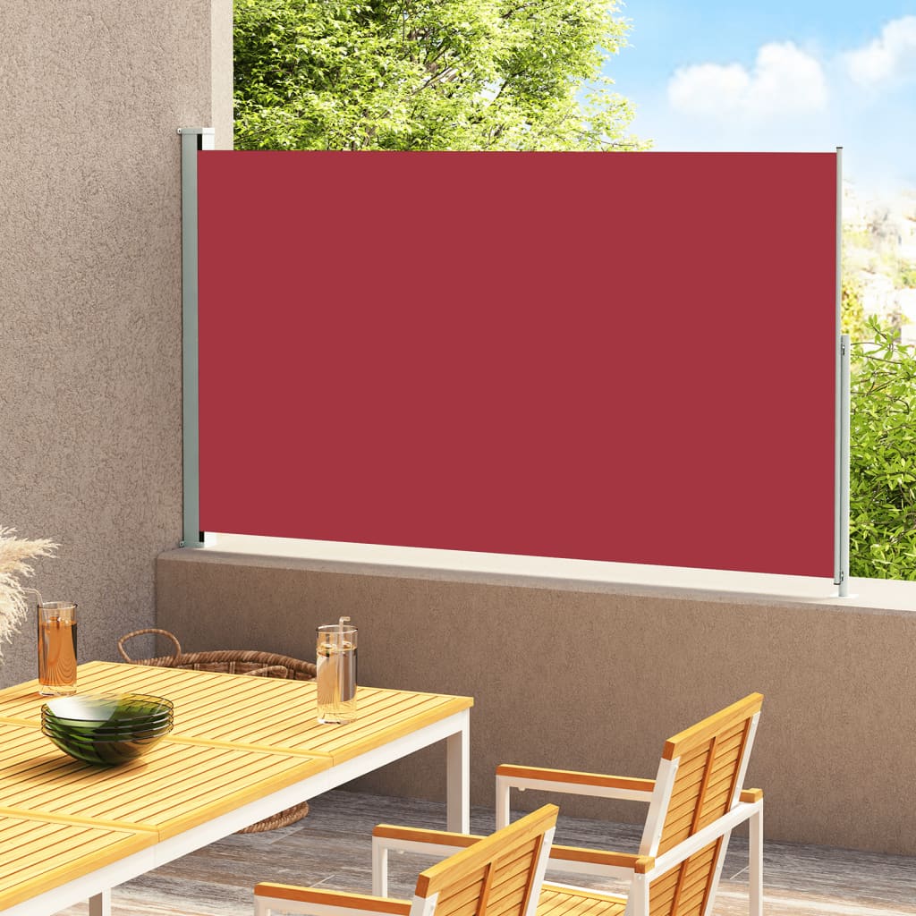 vidaXL Zaťahovacia bočná markíza na terasu 180x300 cm, červená