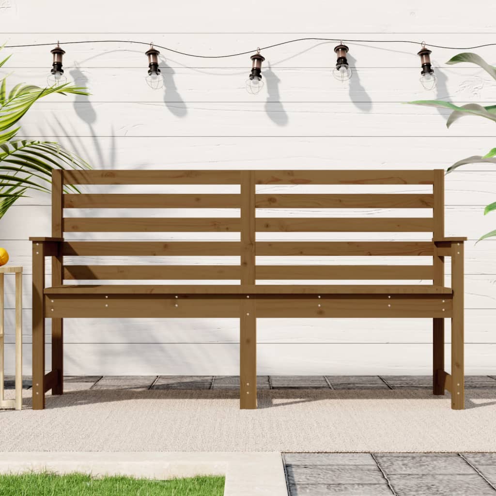 vidaXL Záhradná lavica medovohnedá 159,5x48x91,5 cm masívna borovica