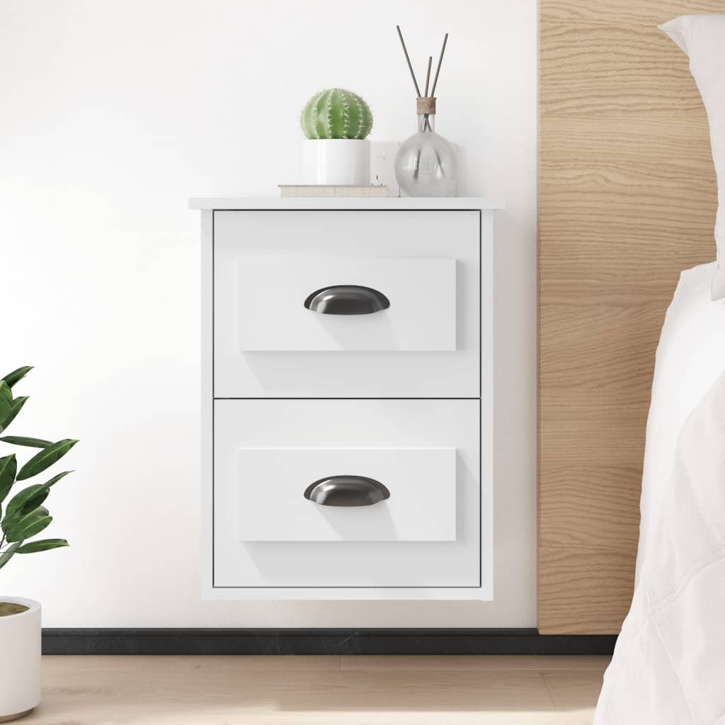 vidaXL Nástenné nočné stolíky 2 ks biele 41,5x36x53 cm