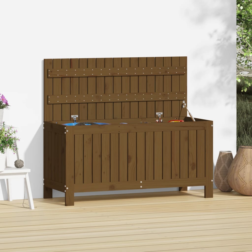 vidaXL Záhradný úložný box medovo-hnedý 108x42,5x54 m masívna borovica