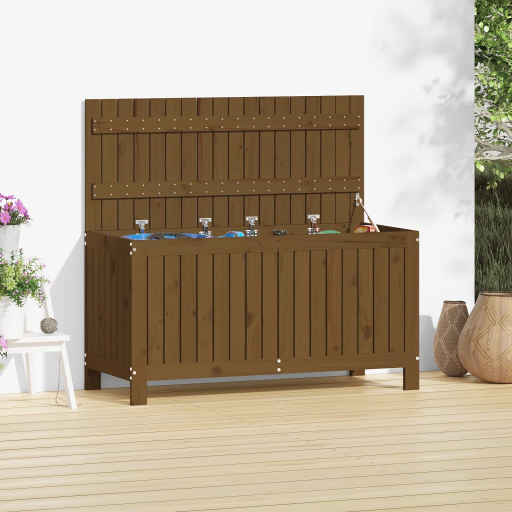 vidaXL Záhradný úložný box medovo-hnedý 115x49x60 cm masívna borovica