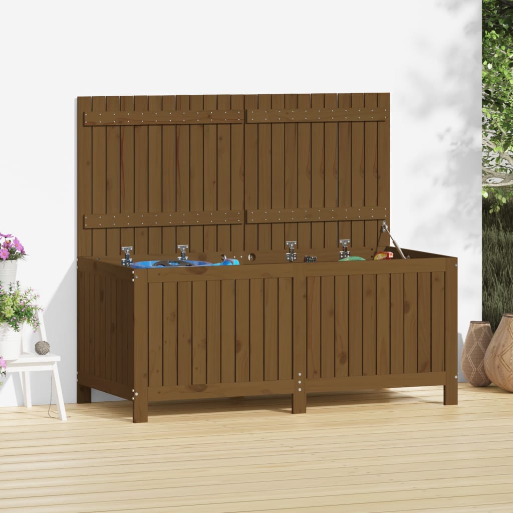 vidaXL Záhradný úložný box medovo-hnedý 147x68x64 cm masívna borovica
