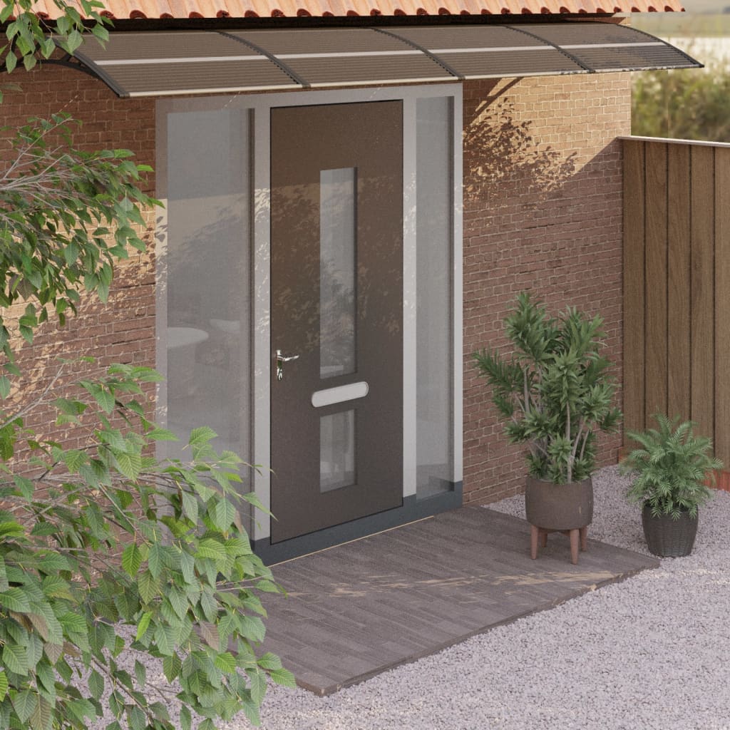 vidaXL Vchodová strieška čierna 350x80 cm polykarbonát