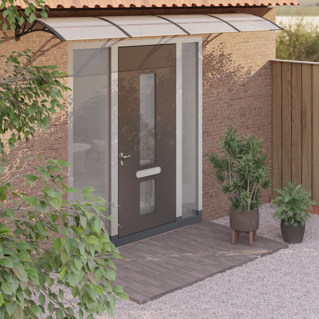 vidaXL Vchodová strieška čierna a priehľadná 400x80 cm polykarbonát