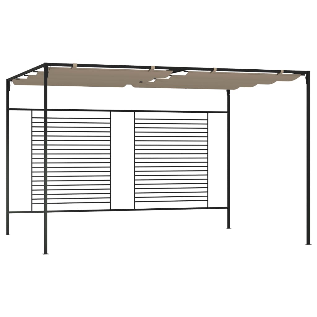 vidaXL Altánok so zaťahovacou strieškou 3x4x2,3 m sivohnedý 180 g/m²