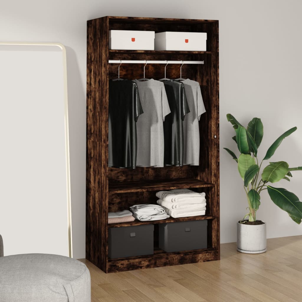 vidaXL Šatník dymový dub 100x50x200 cm spracované drevo