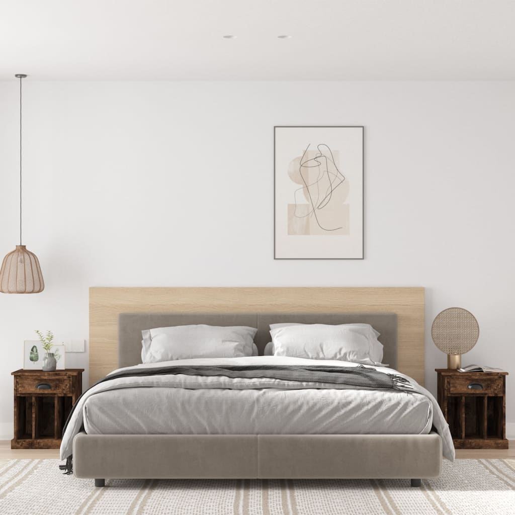 vidaXL Nočné stolíky 2 ks dymový dub 43x36x50 cm