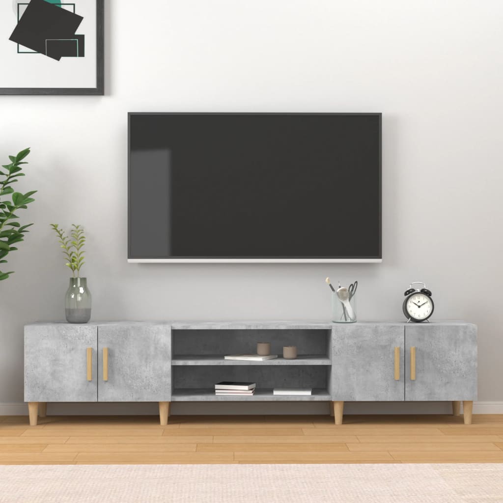 vidaXL TV skrinka betónová sivá 180x31,5x40 cm kompozitné drevo