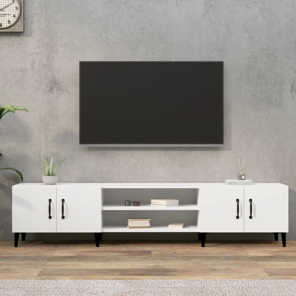 vidaXL TV skrinka biela 180x31,5x40 cm kompozitné drevo