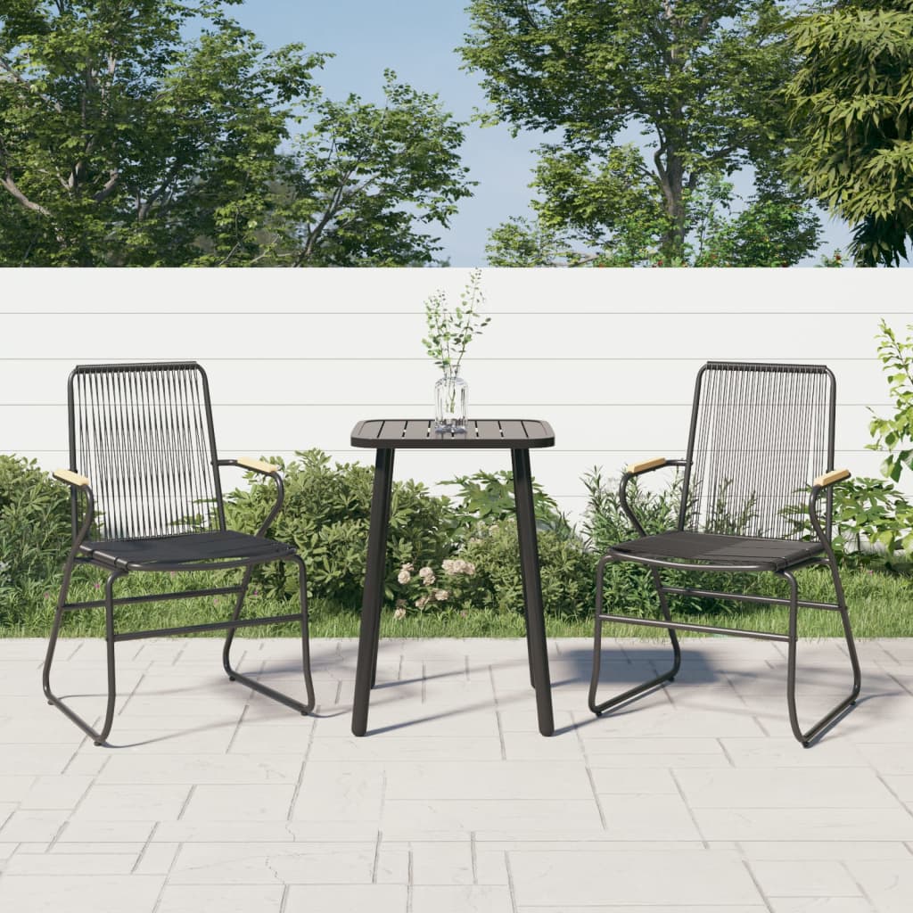 vidaXL Záhradné stoličky 2 ks čierne 58x59x85,5 cm PVC ratan