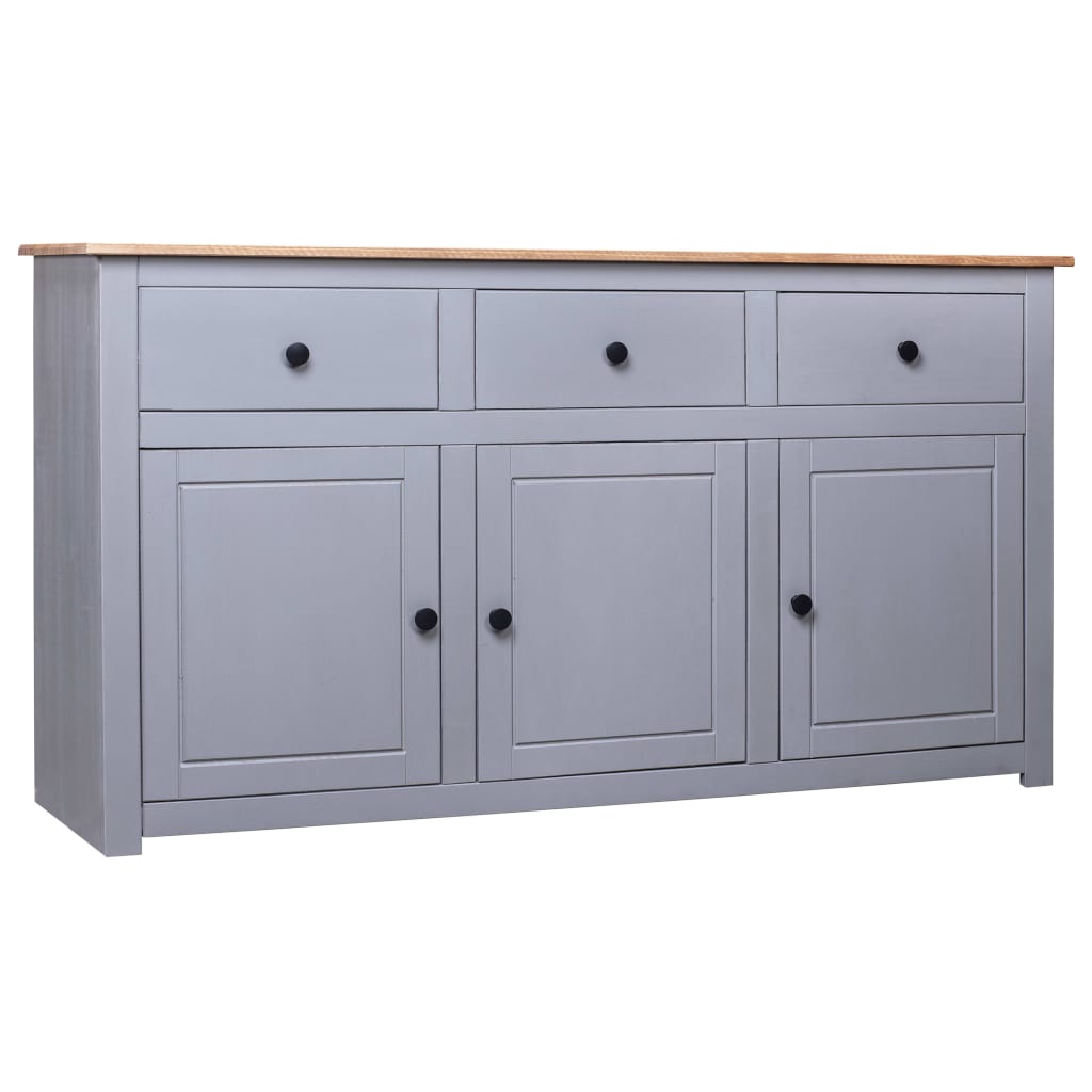 vidaXL Komoda sivá 135x40x80 cm masívne borovicové drevo Panama