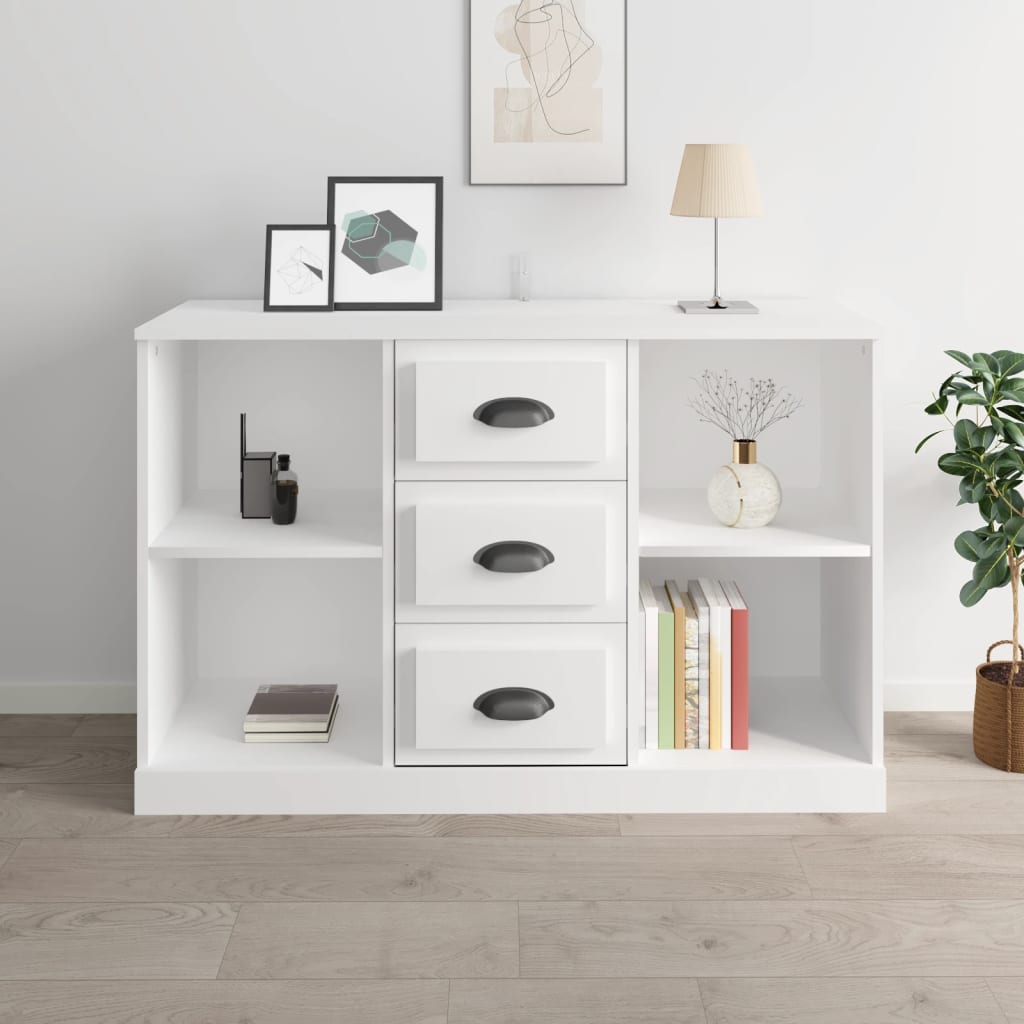 vidaXL Komoda vysoký lesk biela 104,5x35,5x67,5 cm kompozitné drevo