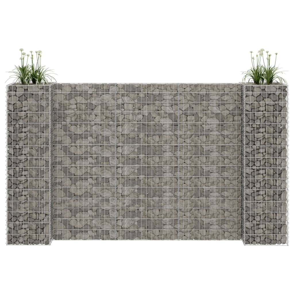 vidaXL Gabiónový kvetináč v tvare H, oceľový drôt 260x40x150 cm