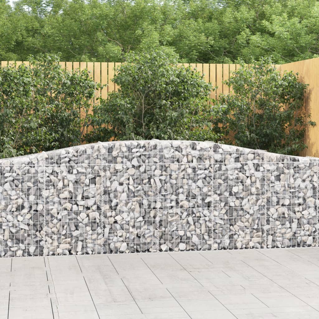 vidaXL Oblúkový gabionový kôš 400x30x180/200 cm pozinkované železo