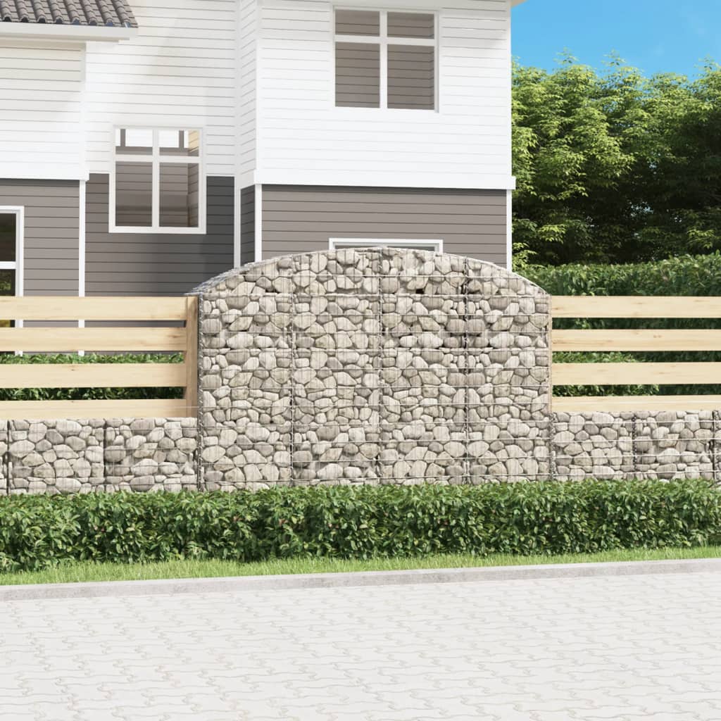 vidaXL Oblúkový gabionový kôš 200x50x140/160 cm pozinkované železo