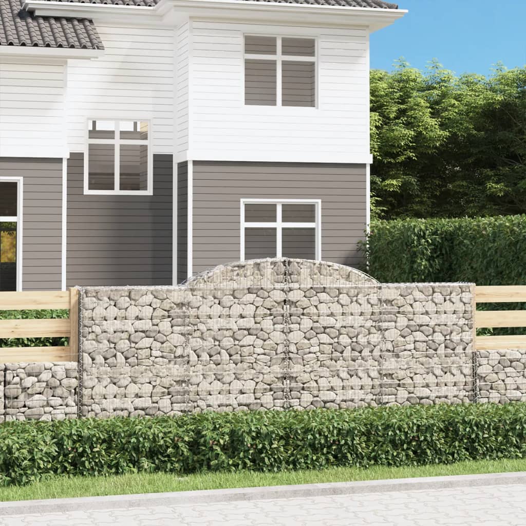 vidaXL Oblúkový gabionový kôš 300x30x120/140cm pozinkované železo