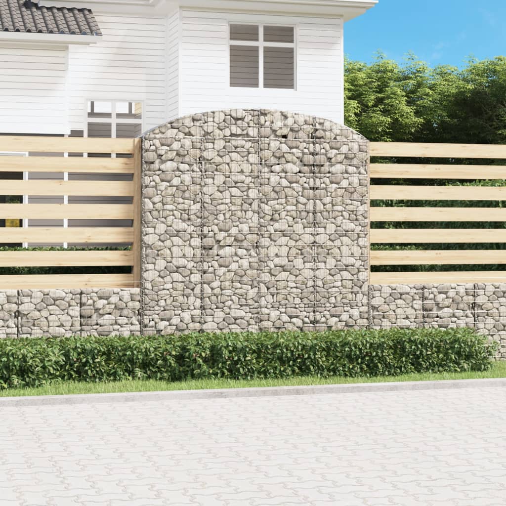 vidaXL Oblúkový gabionový kôš 200x50x200/220 cm pozinkované železo