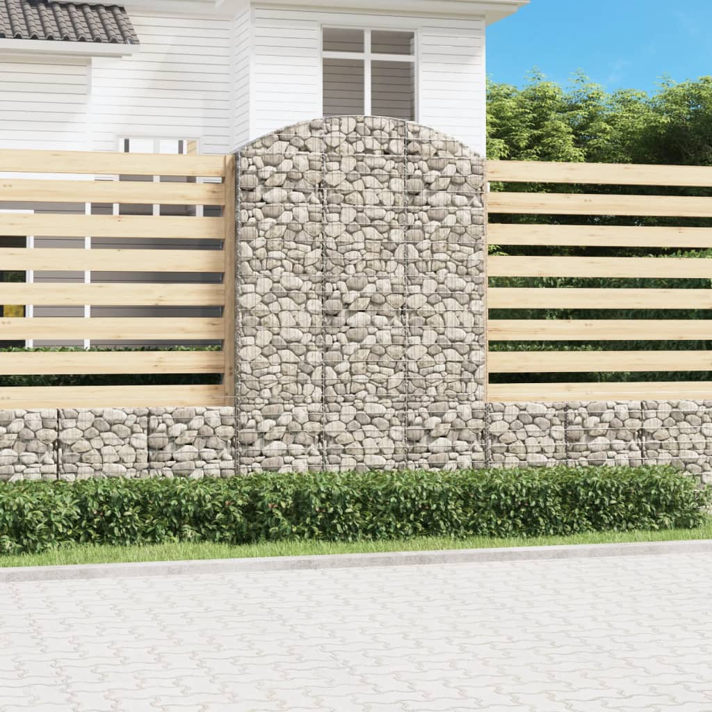 vidaXL Oblúkový gabionový kôš 150x50x220/240 cm pozinkované železo
