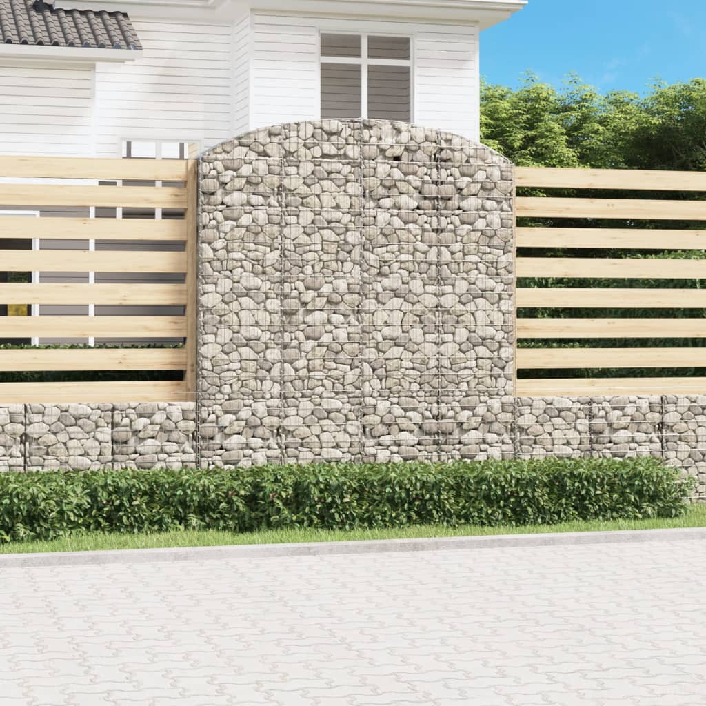 vidaXL Oblúkový gabionový kôš 200x50x220/240 cm pozinkované železo