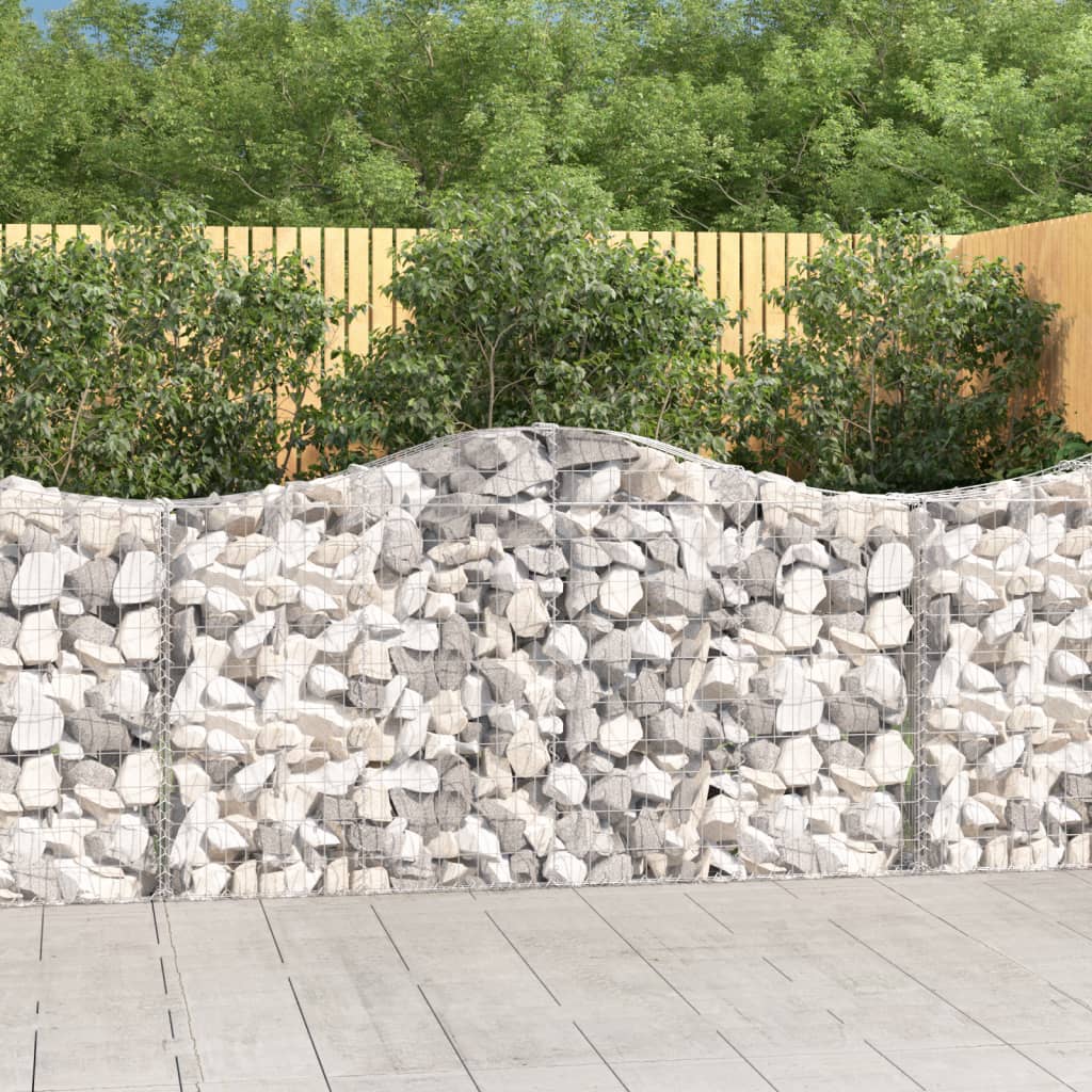 vidaXL Oblúkové gabiónové koše 18 ks 200x30x100/120cm pozinkov. železo