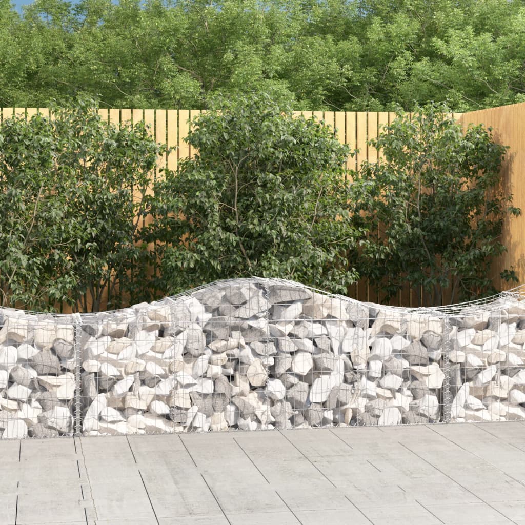 vidaXL Oblúkový gabionový kôš 11 ks 200x50x60/80 cm pozinkované železo