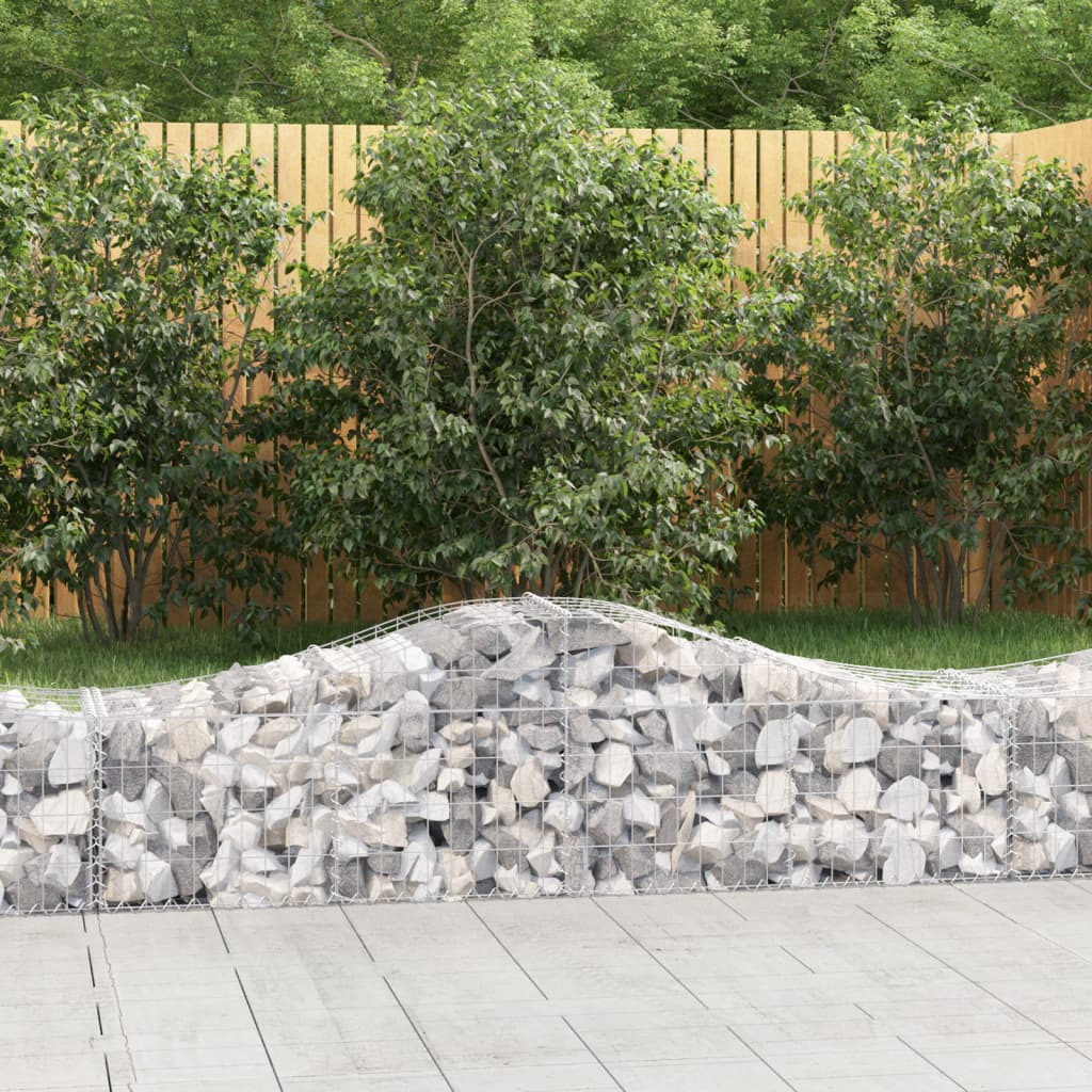 vidaXL Oblúkový gabionový kôš 10 ks 200x50x40/60 cm pozinkované železo