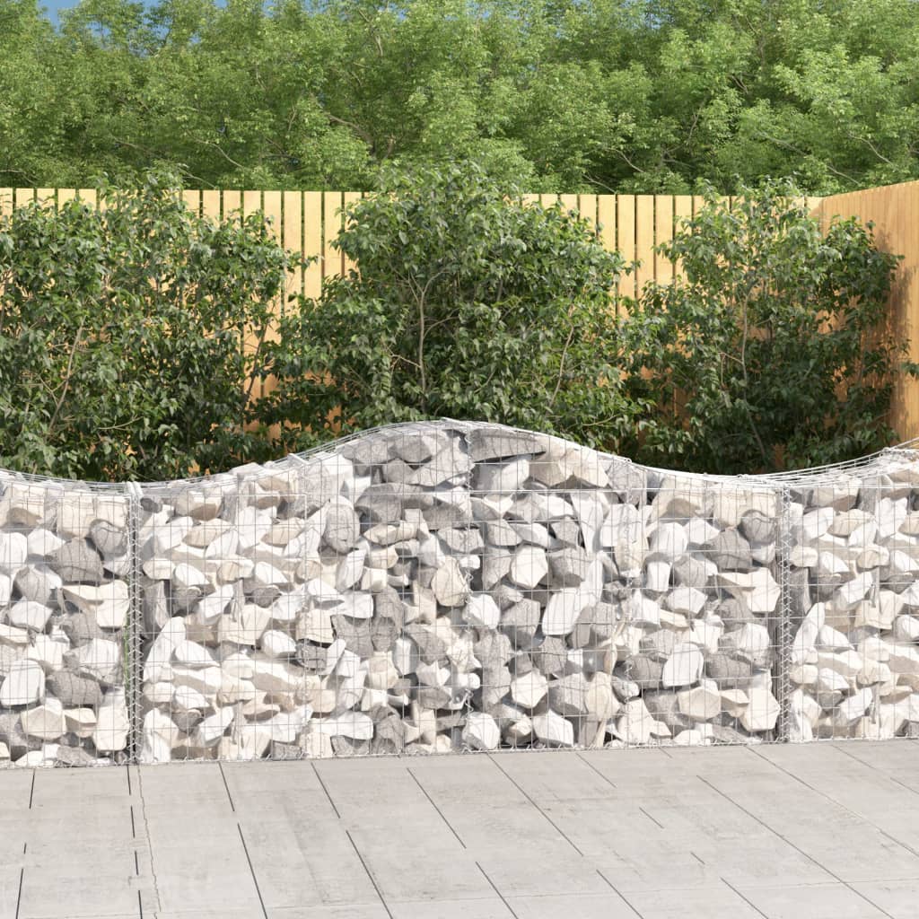 vidaXL Oblúkové gabionové koše 10 ks 200x50x80/100 cm pozinkov. železo