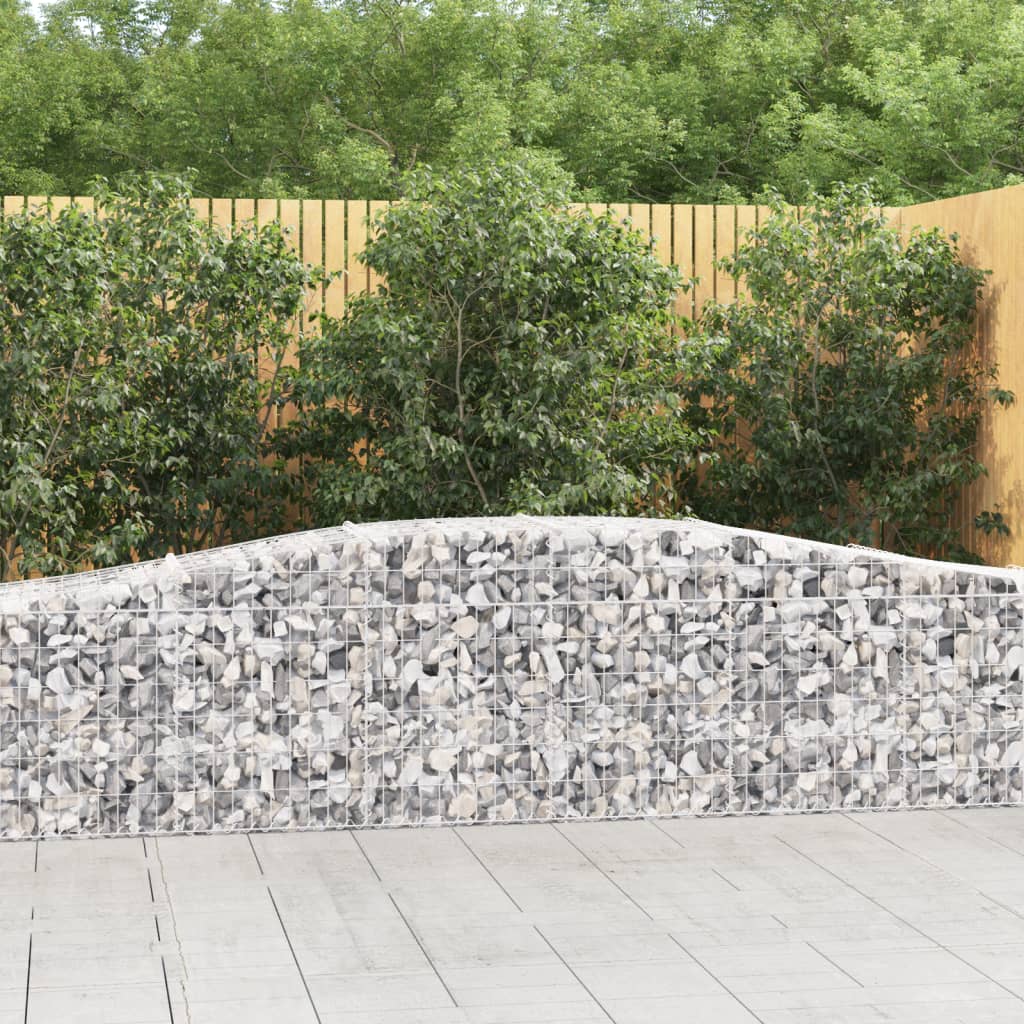 vidaXL Oblúkový gabionový kôš 15 ks 400x50x60/80 cm pozinkované železo