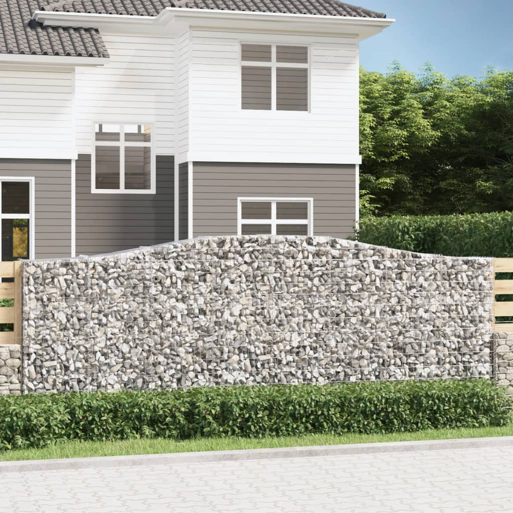 vidaXL Oblúkové gabionové koše 4 ks 400x50x140/160 cm pozink. železo