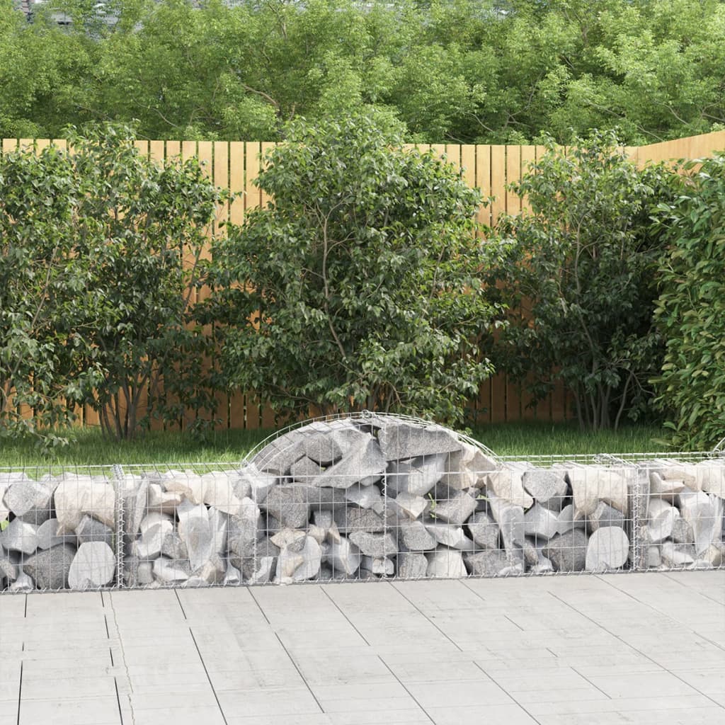 vidaXL Oblúkový gabionový kôš 5 ks 200x50x40/60 cm pozinkované železo