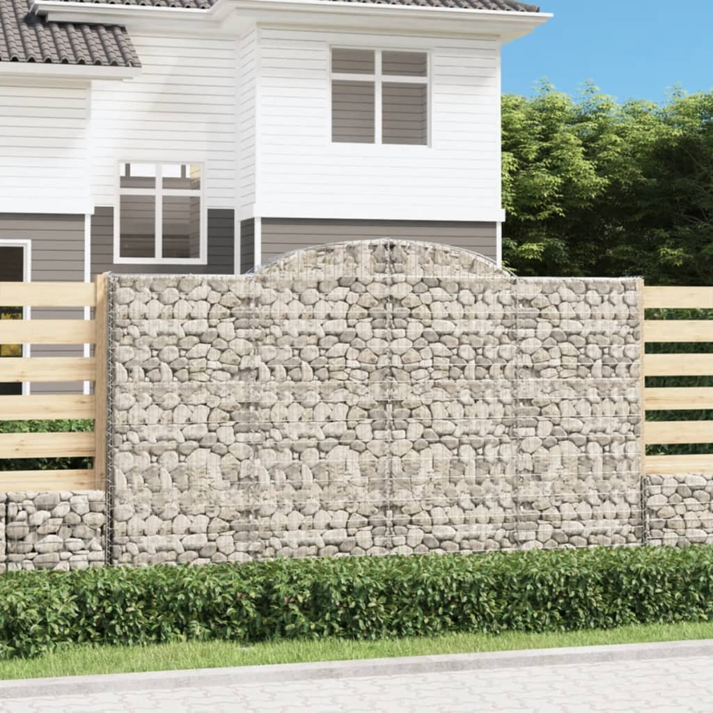 vidaXL Oblúkové gabiónové koše 5ks 300x50x180/200cm pozinkované železo