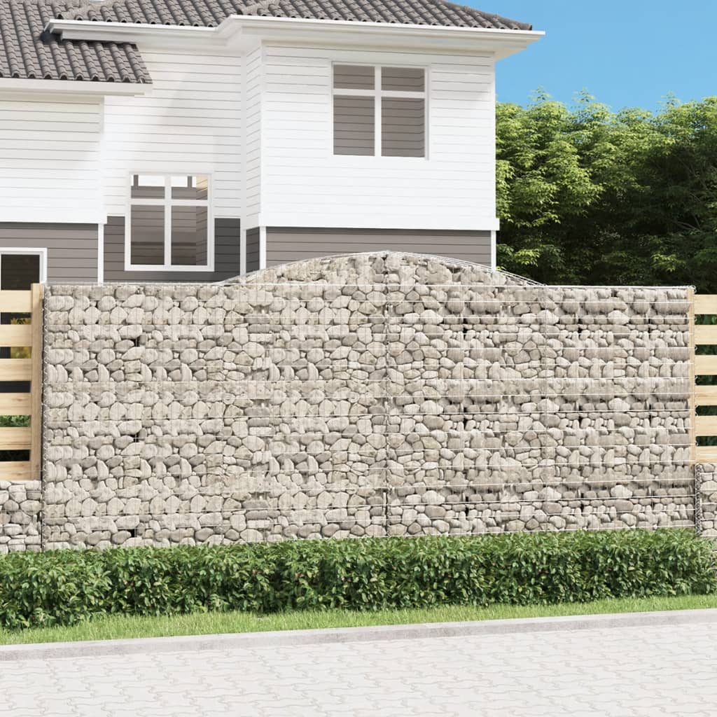 vidaXL Oblúkové gabiónové koše 3ks 400x50x180/200cm pozinkované železo