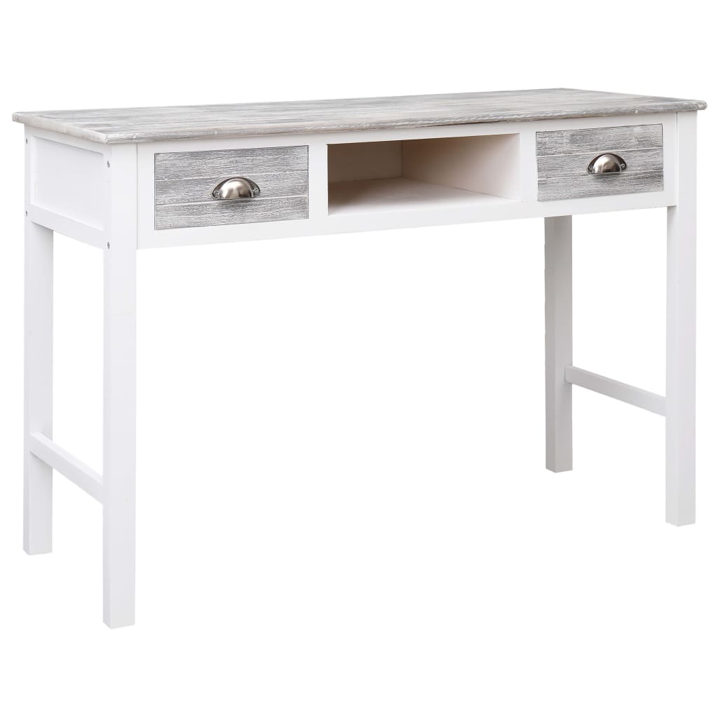vidaXL Písací stôl sivý 110x45x76 cm drevený