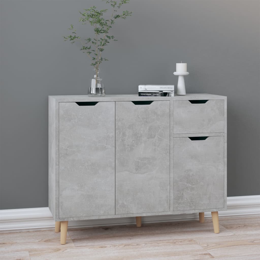 vidaXL Komoda betónovo-sivá 90x30x72 cm drevotrieska