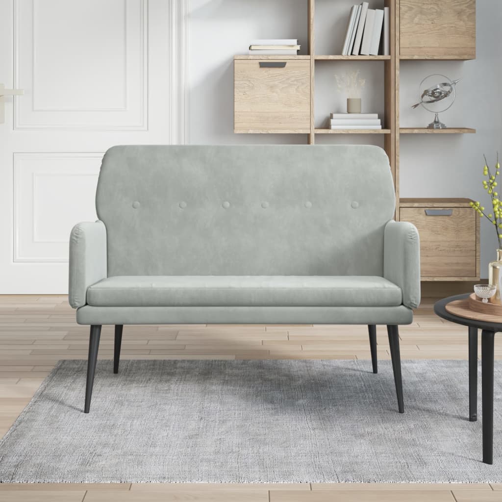 vidaXL Lavička bledosivá 108x79x79 cm zamat