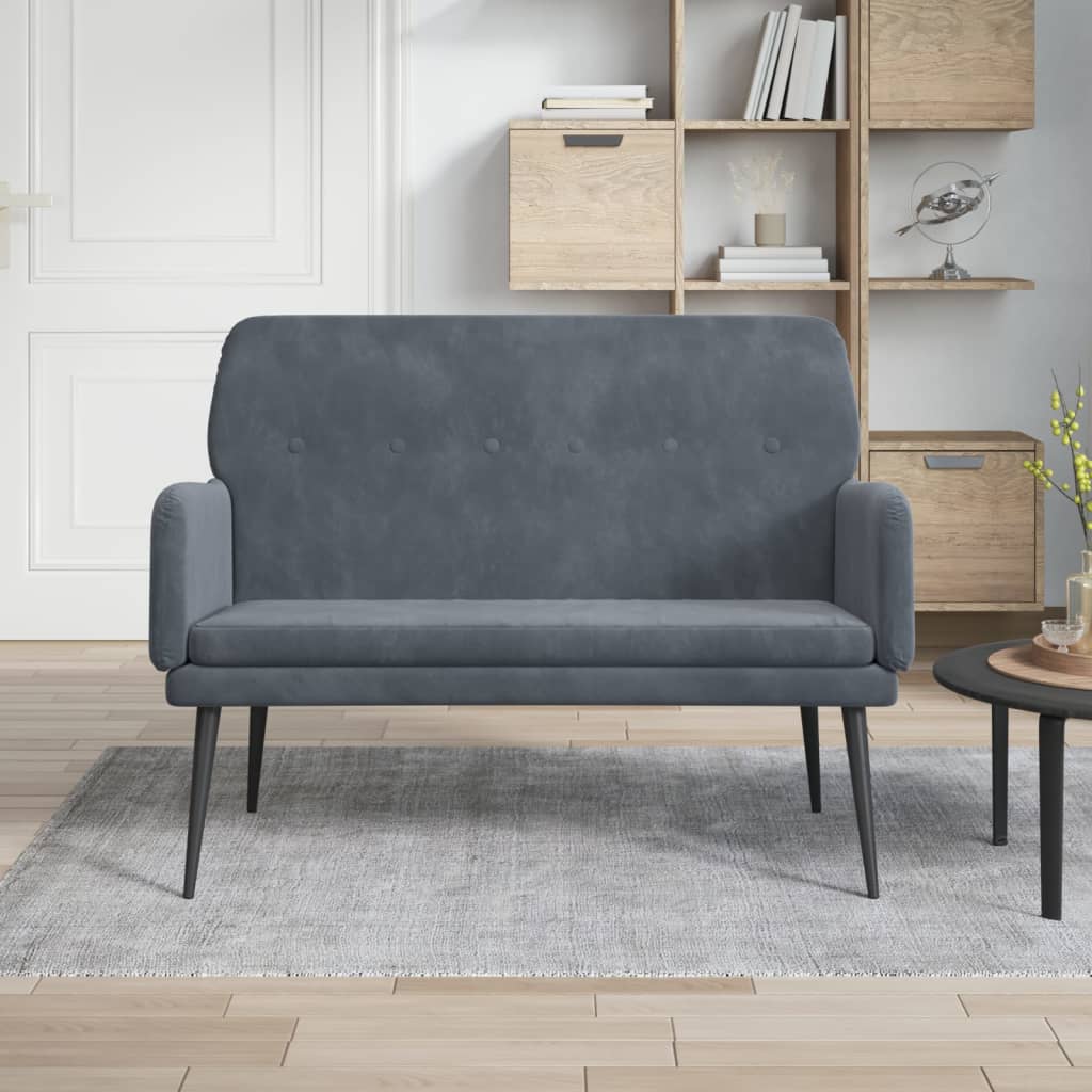 vidaXL Lavička tmavosivá 108x79x79 cm zamat