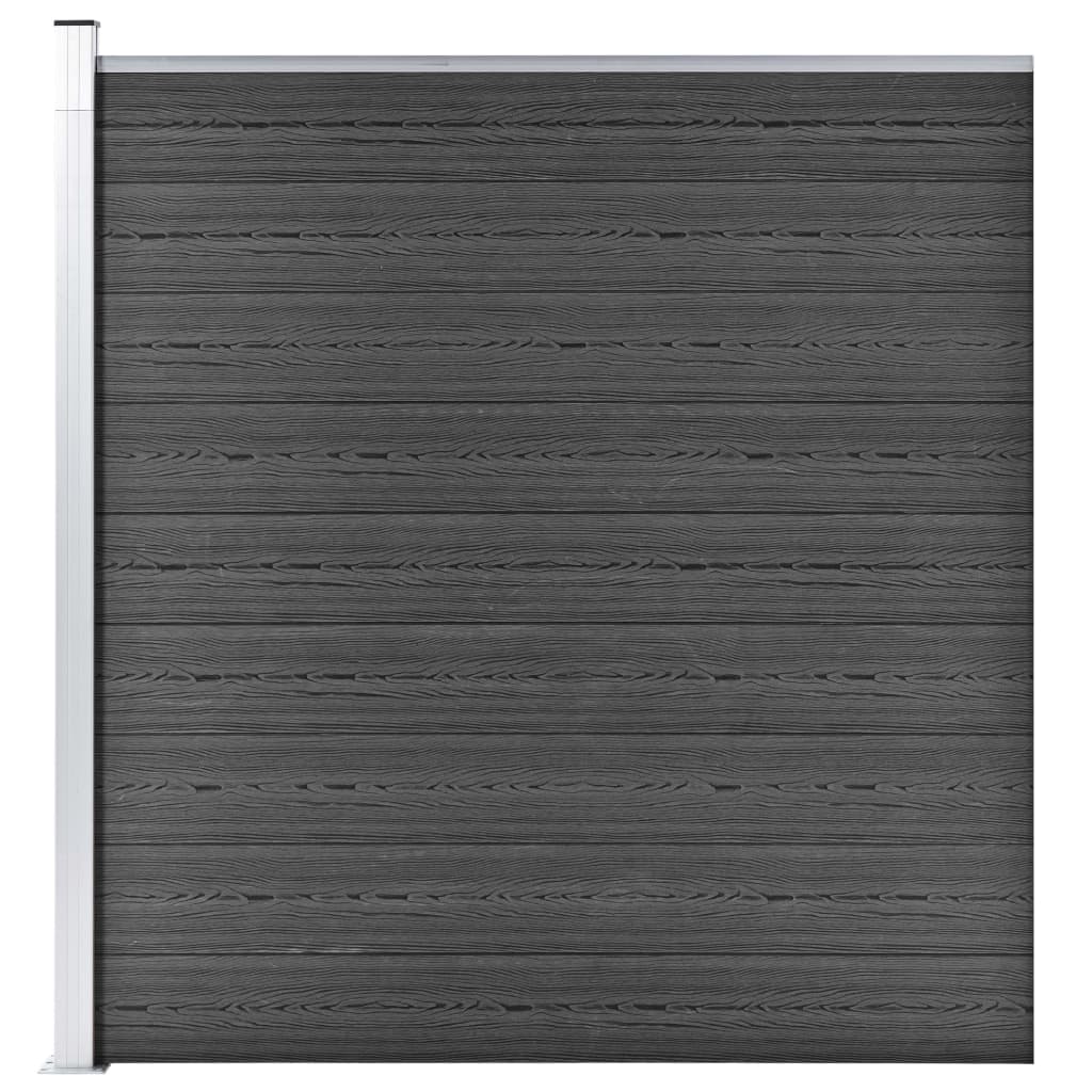 vidaXL Plotový panel WPC 175x186 cm čierny