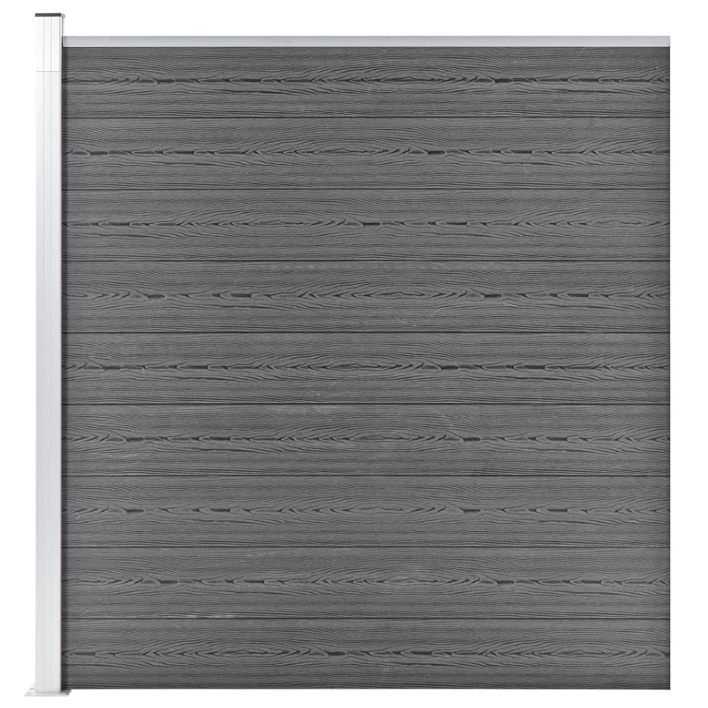 vidaXL Záhradný plot, WPC 175x186 cm, sivý