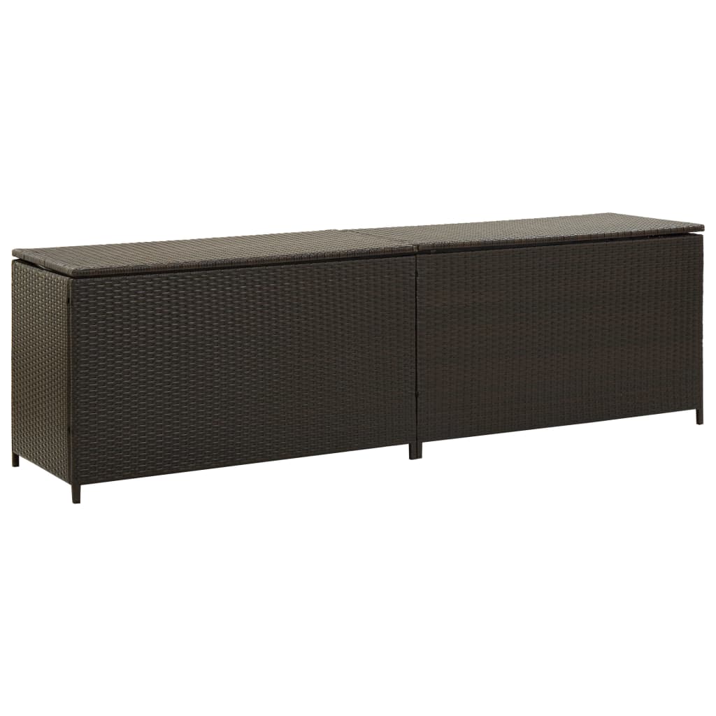 vidaXL Záhradný úložný box hnedý 200x50x60 cm polyratanový