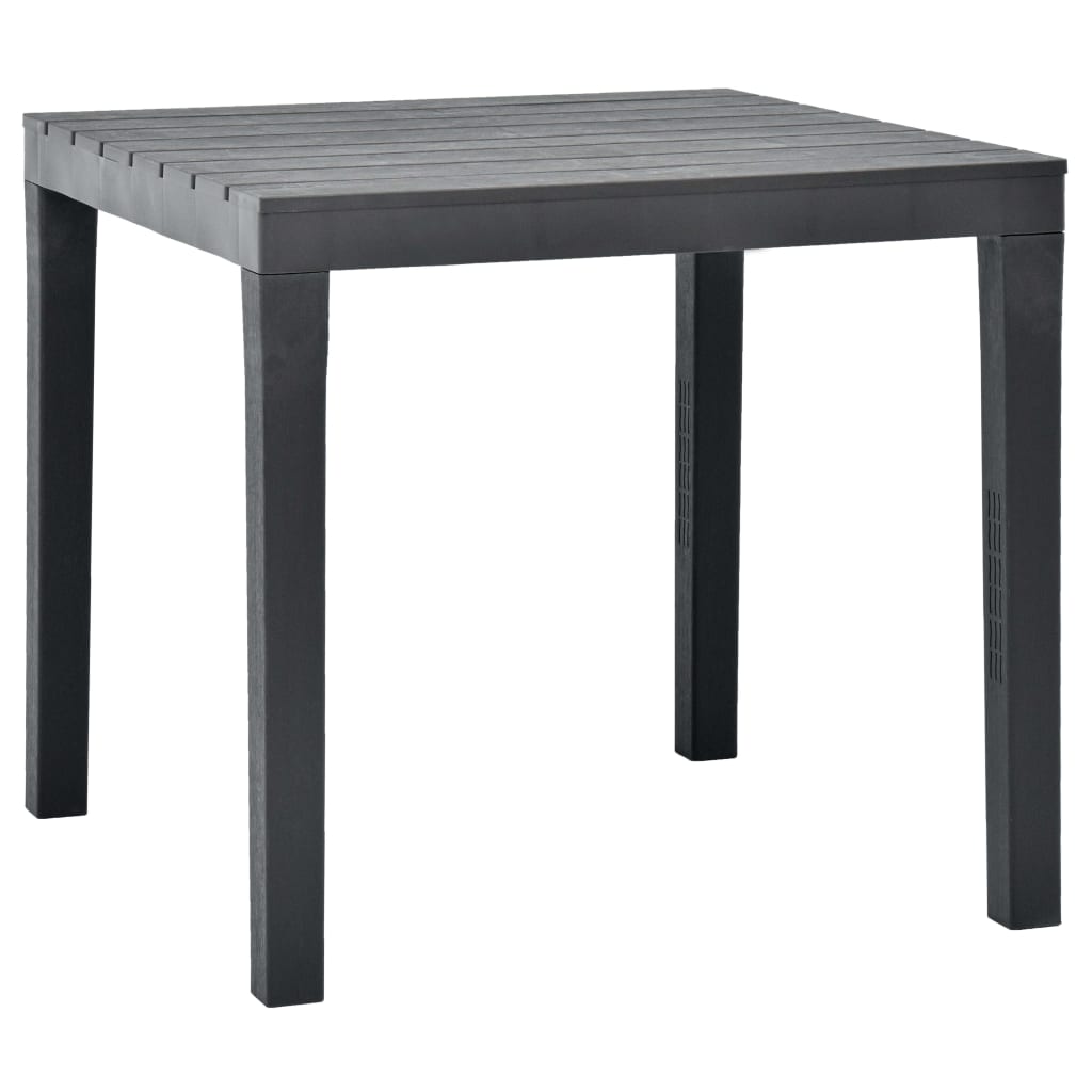 vidaXL Záhradný stôl, antracitový 78x78x72 cm, plast