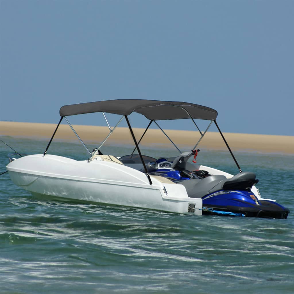 vidaXL Strieška Bimini s 3 oblúkmi, antracitová 183x160x137 cm